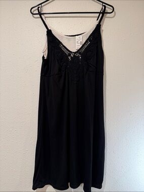 Maurices Black Lace-Trim Slip Dress